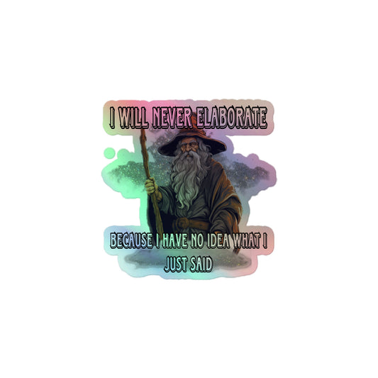 I will not elaborate Holographic sticker