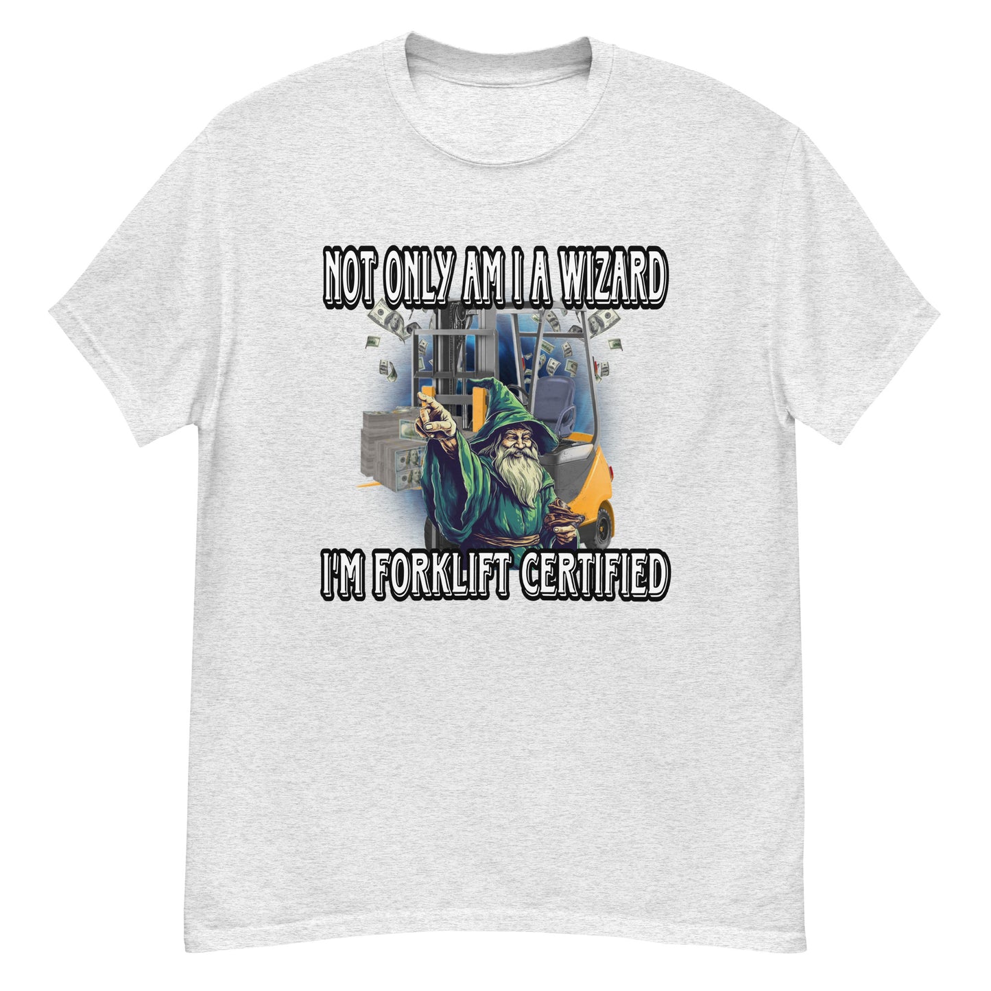 Gabelstapler-zertifiziertes Zauberer-T-Shirt