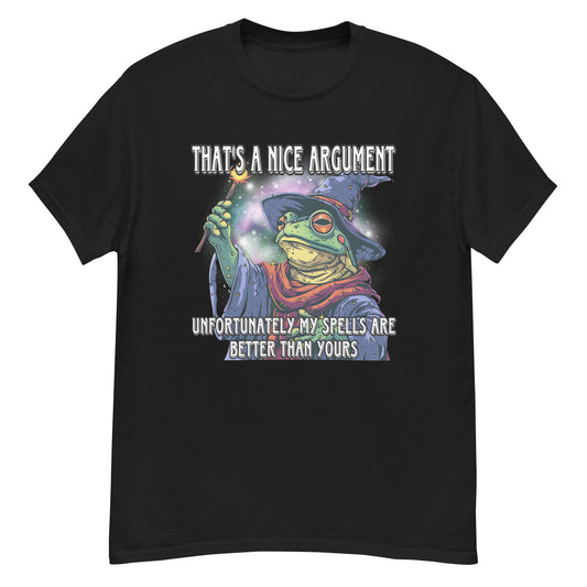 That’s a nice argument unfortunately my spells are better than yours