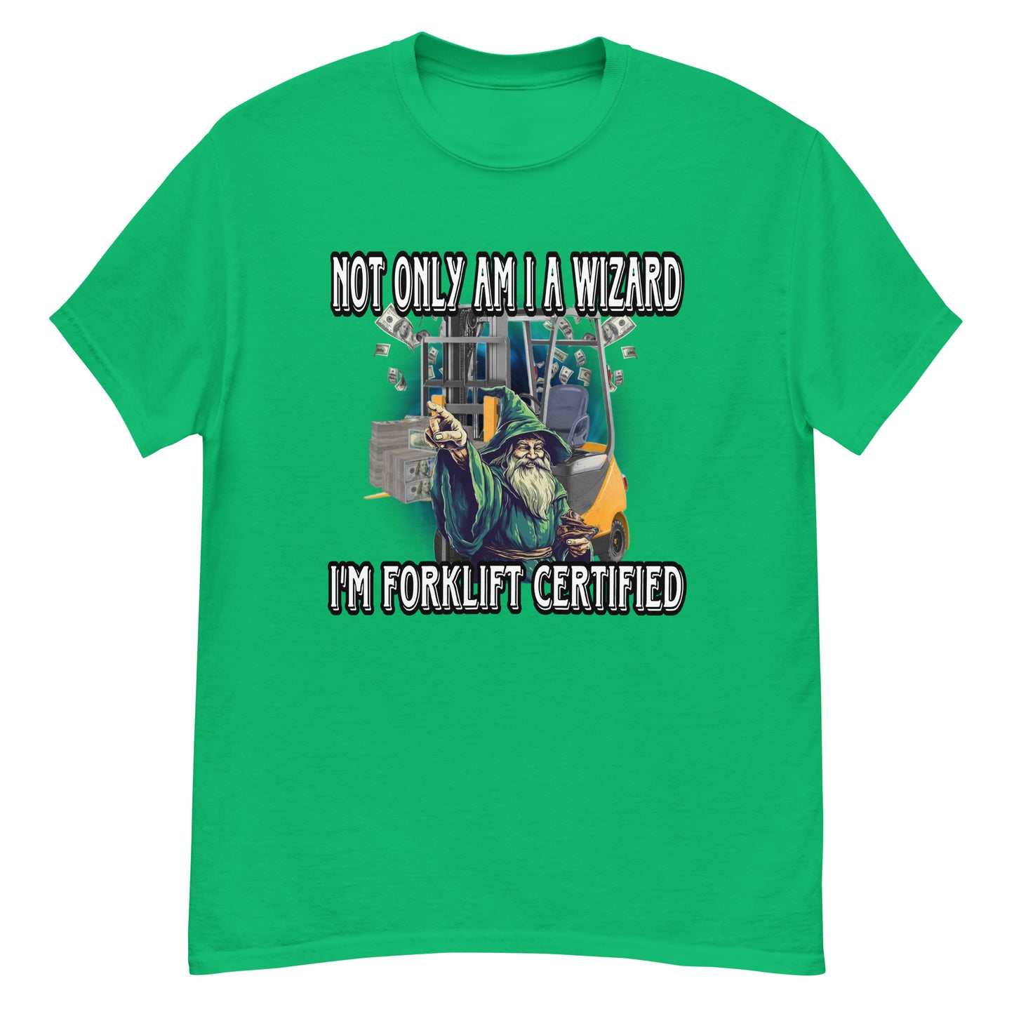 Gabelstapler-zertifiziertes Zauberer-T-Shirt