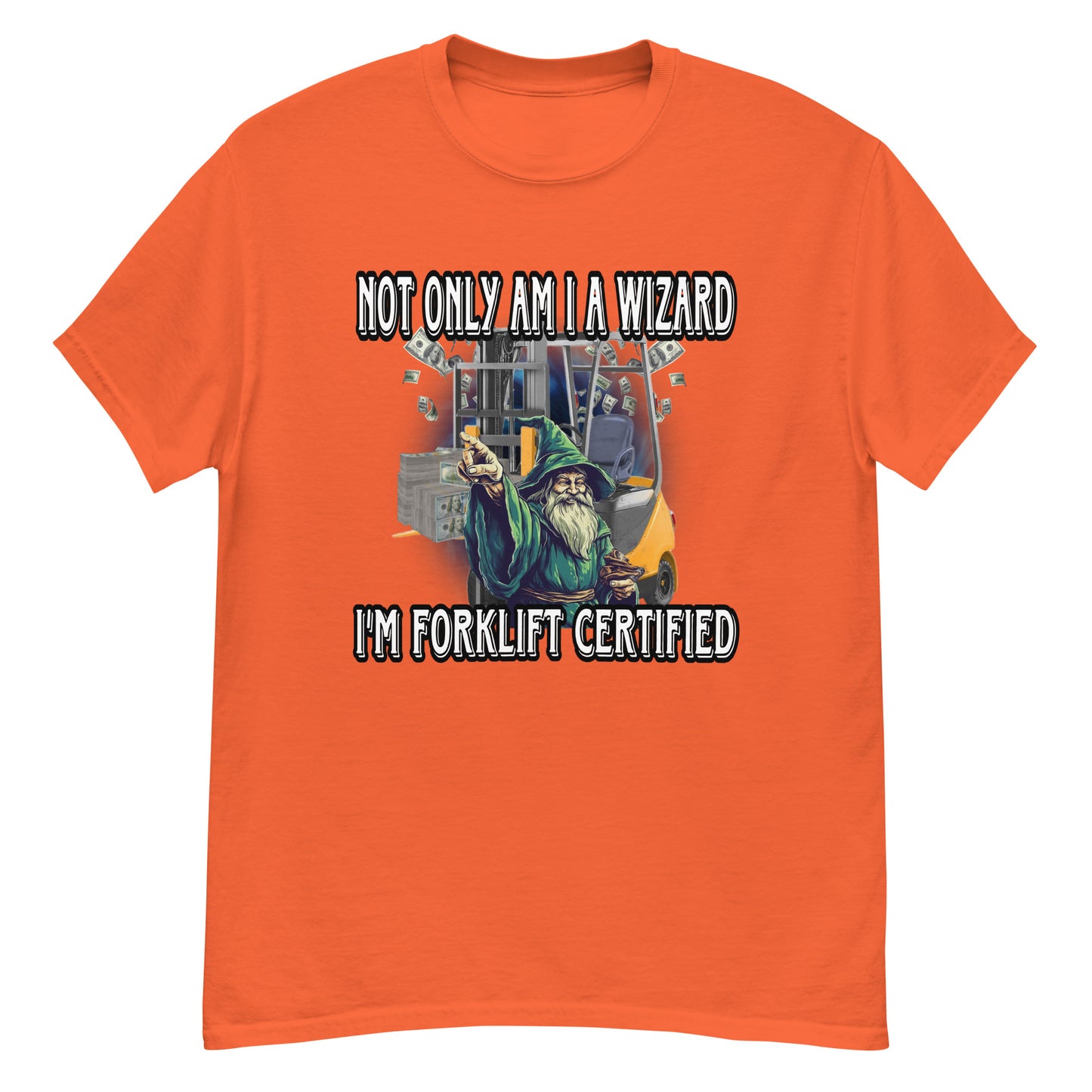 Gabelstapler-zertifiziertes Zauberer-T-Shirt