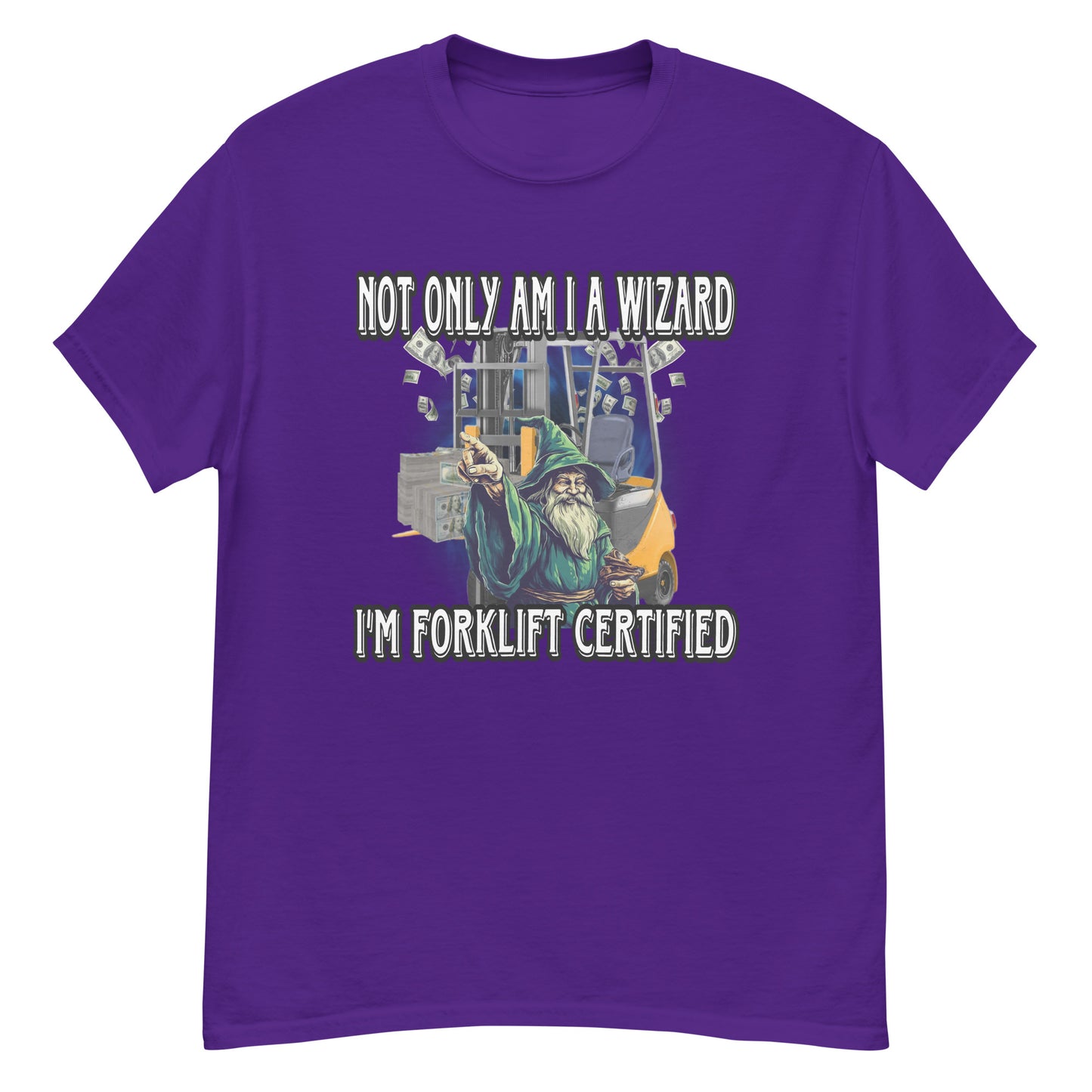 Gabelstapler-zertifiziertes Zauberer-T-Shirt