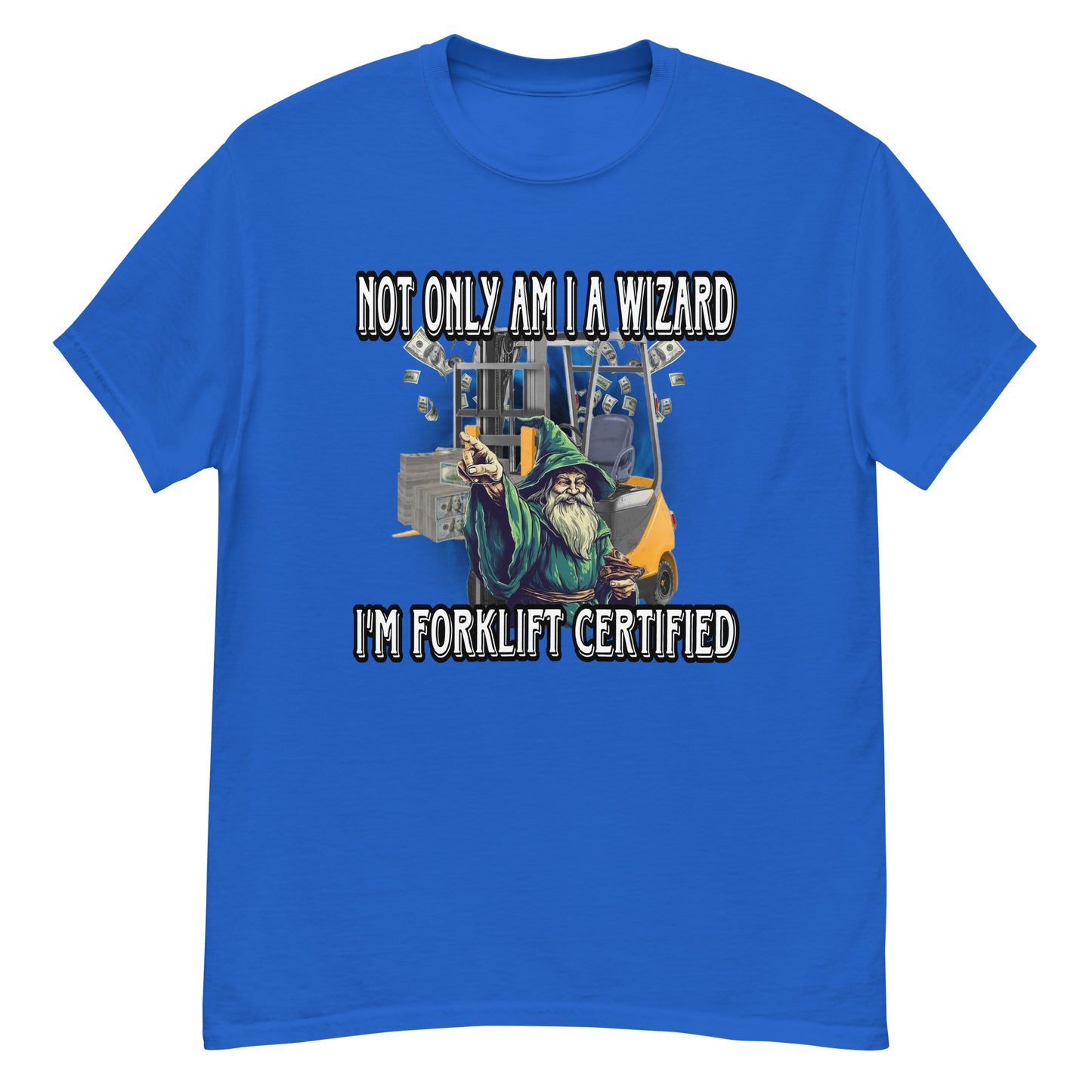 Gabelstapler-zertifiziertes Zauberer-T-Shirt