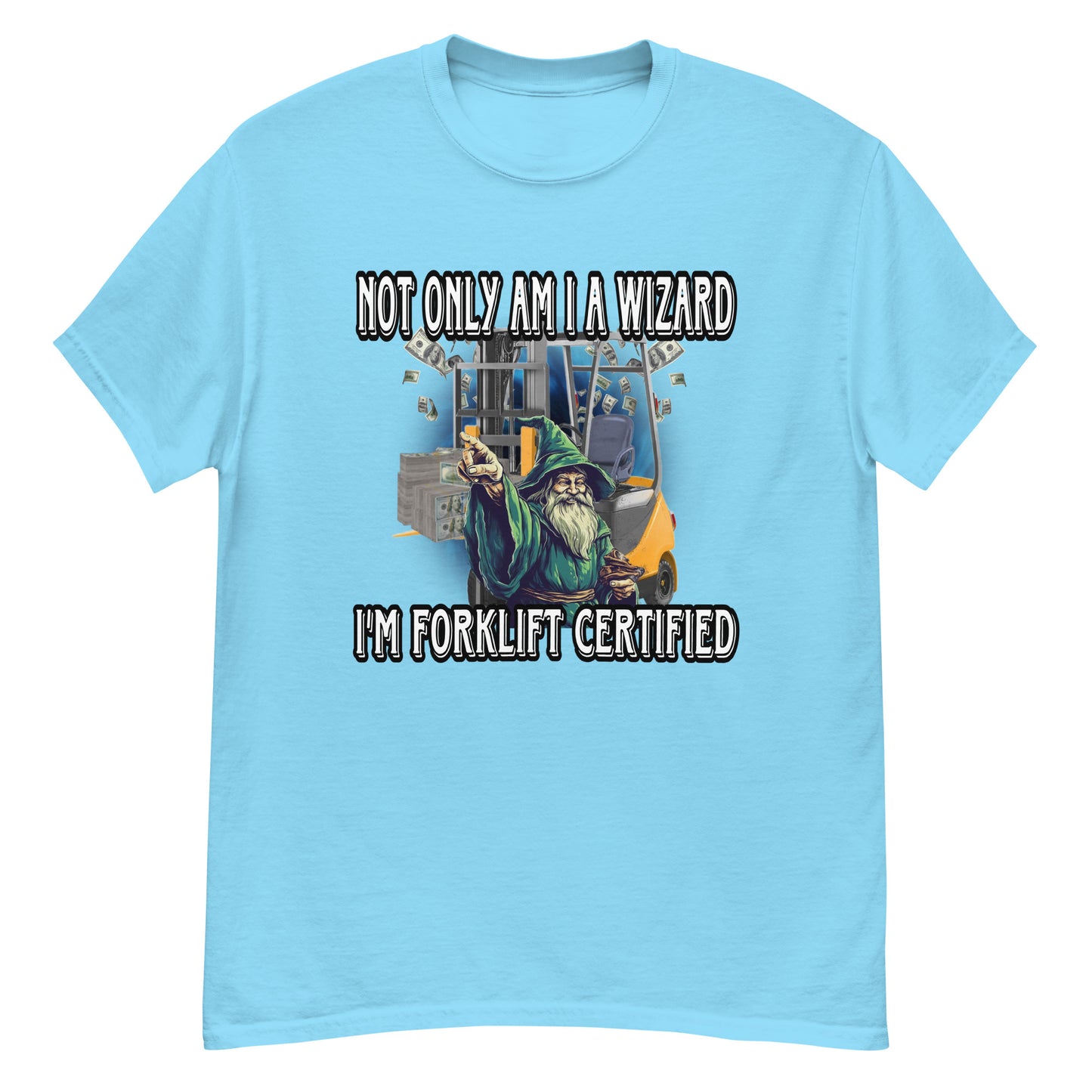 Gabelstapler-zertifiziertes Zauberer-T-Shirt