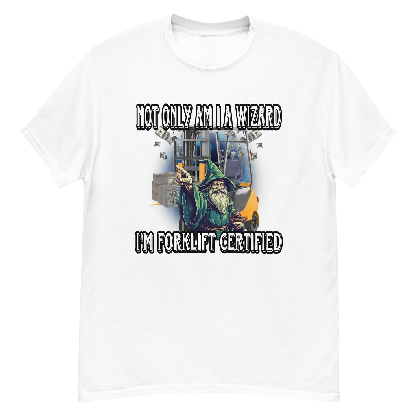 Gabelstapler-zertifiziertes Zauberer-T-Shirt