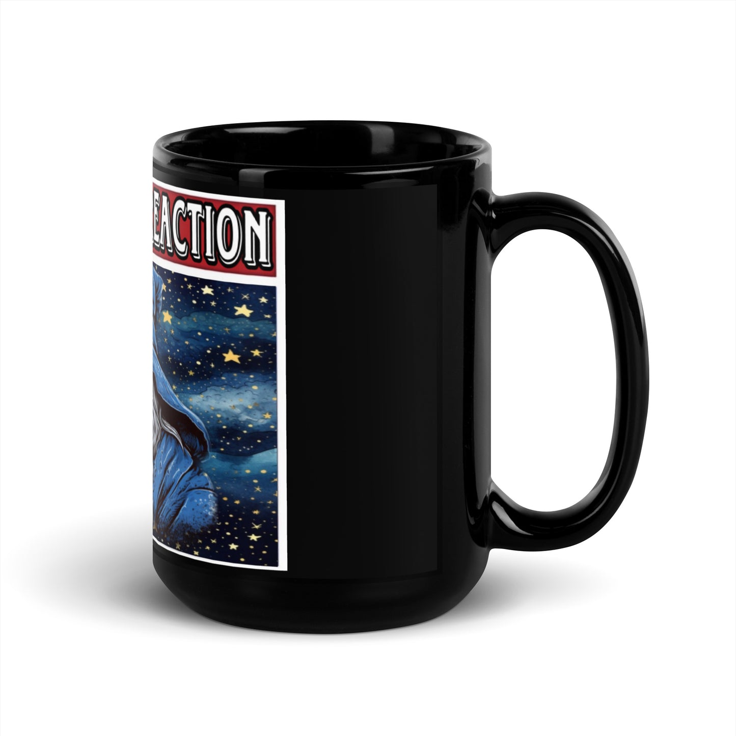 Live Wizard Reaktion Schwarze Tasse