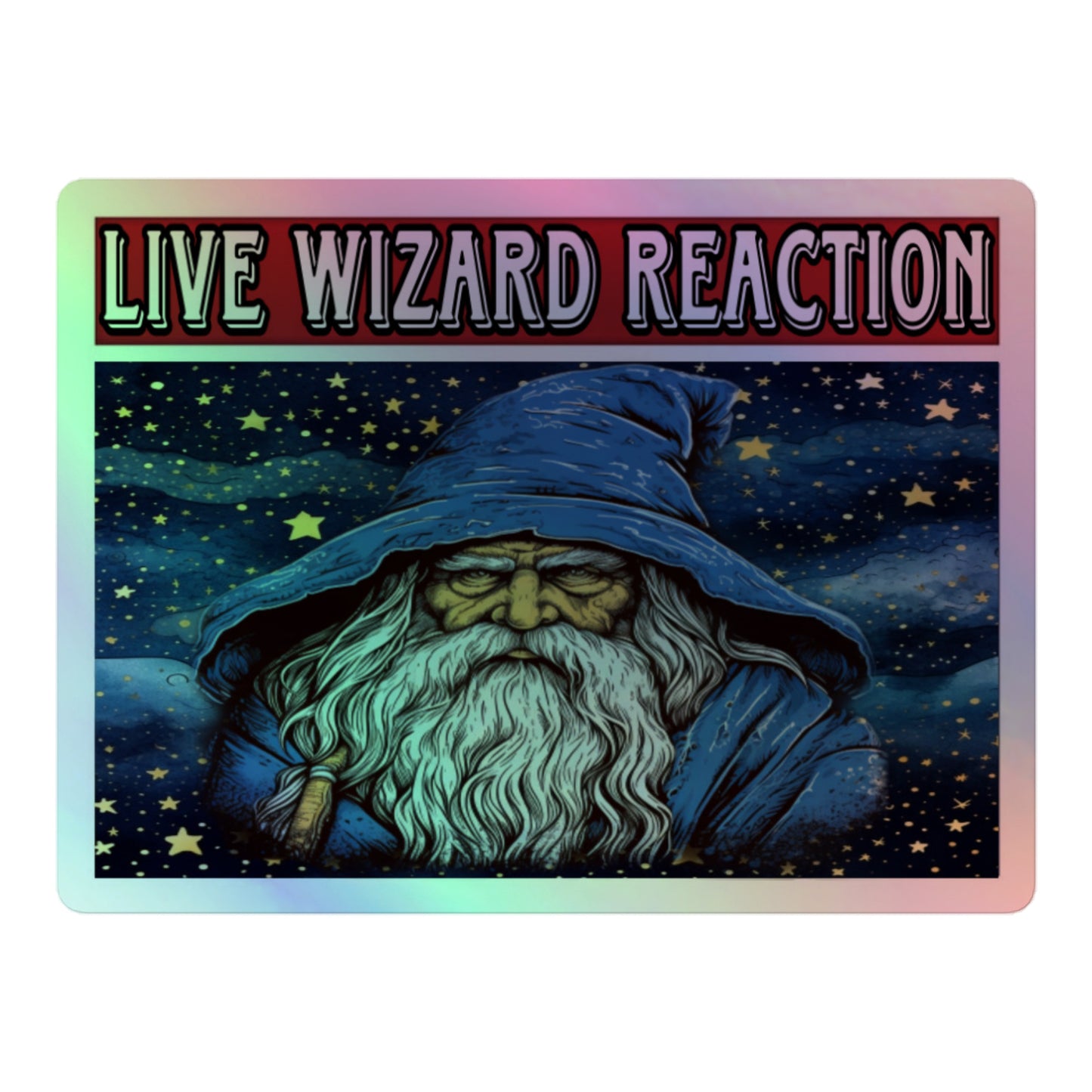 Live Wizard Reaction Holographic sticker