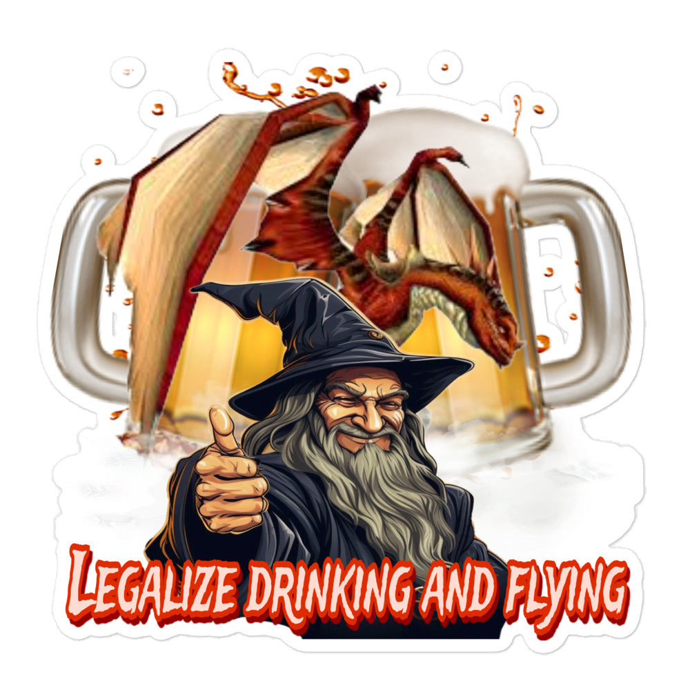 Legalize Drinking and Flying sticker.