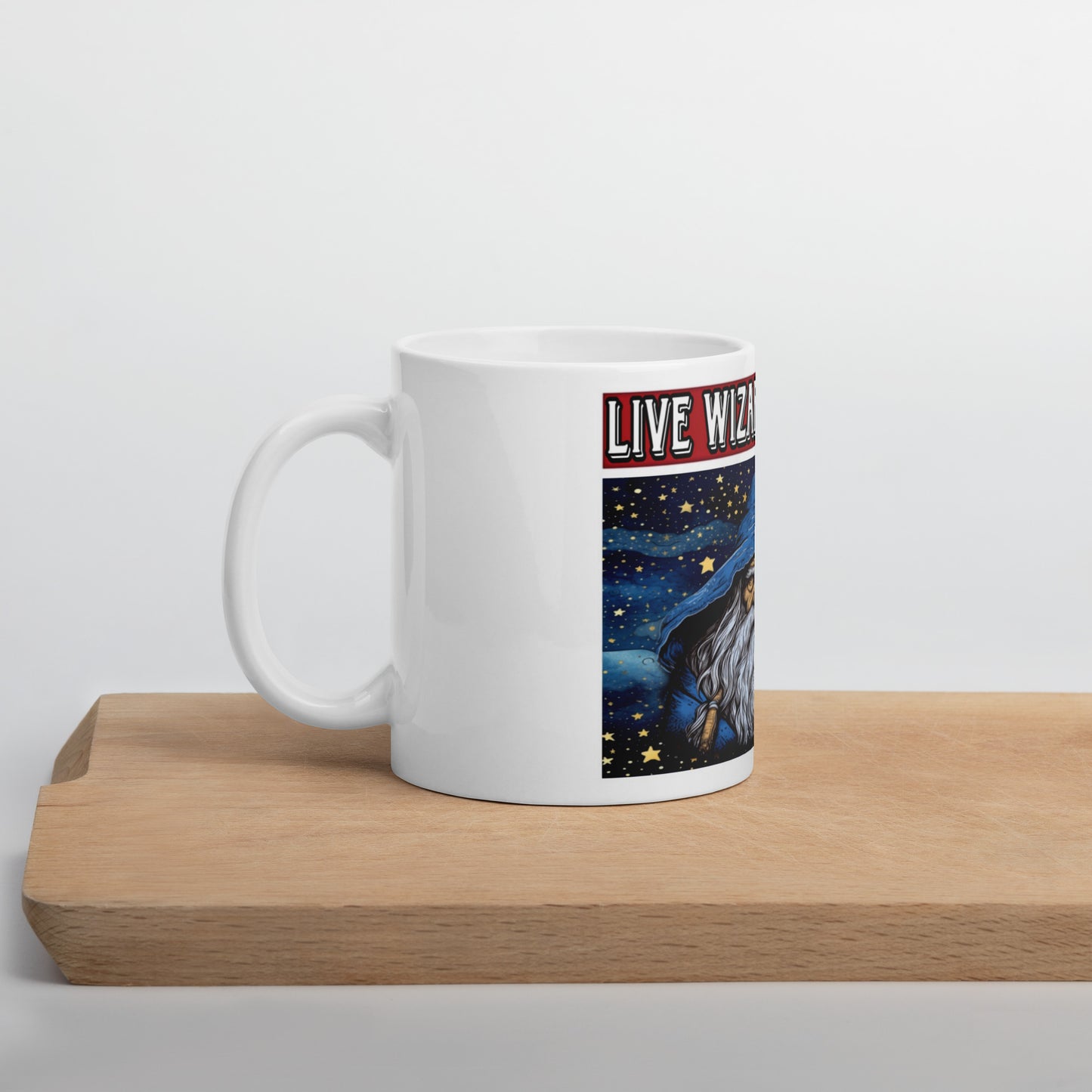 Tasse mit Live-Reaktion des Zauberers