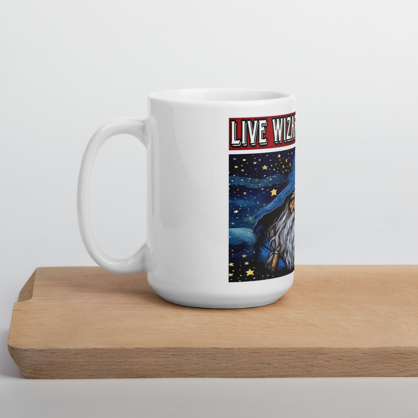 Tasse mit Live-Reaktion des Zauberers